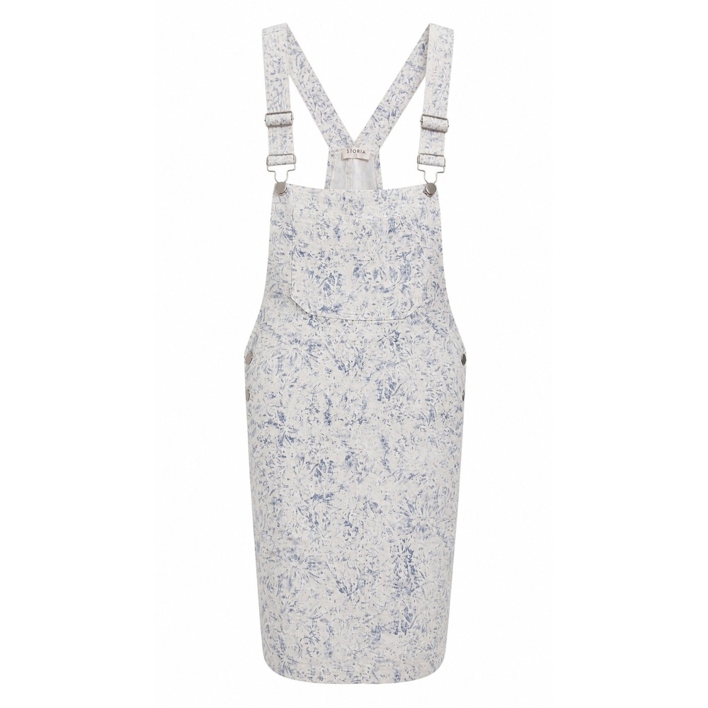 Storia Garden Bib Overall Mini Dress Womens size Small Jumper Floral Fairygrunge
